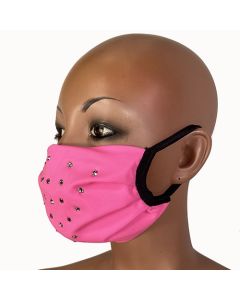 2 pc    Rhinestone  Face Mask - Folds - Lined